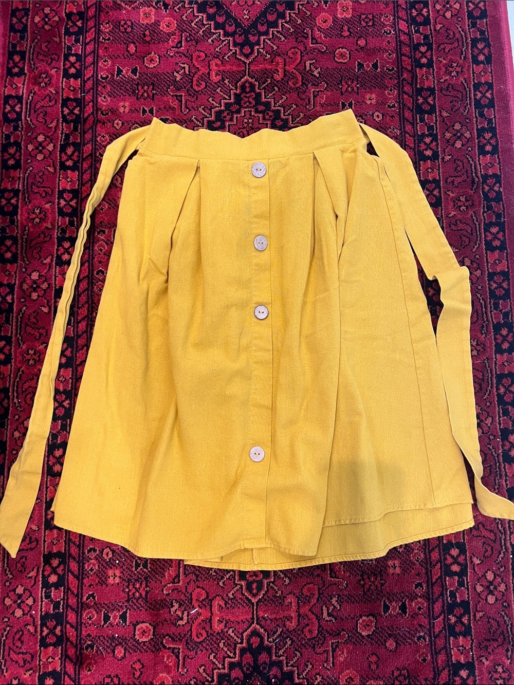 See You Monday Yellow Button-Front A-Line Skirt